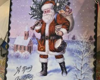 Hanging Santa Claus Christmas ceramic tile