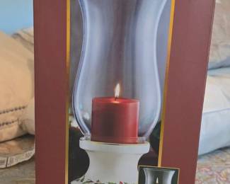 Christmas candle hurricane lamp