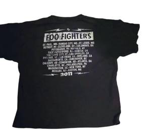 official 2011 Foo Fighters "Wasting Light" tour t-shirt featuring the band's logo.