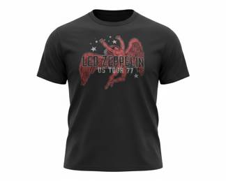 Led Zeppelin 2X. US 1977 ( nothing on the back2X Led Zeppelin T-Shirt -US Tour 77 Icarus 