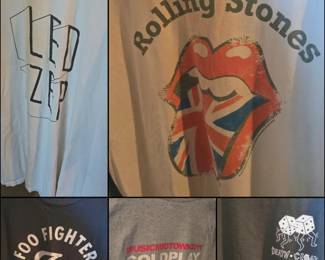 More Concert t-shirts Led zeppelin Rolling Stones Foo fighters cold play