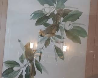 1940s Roger Tory Peterson Print, Cardinal "Magnolia Time" No 102, Framed