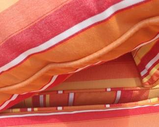 Made SUNBRELLA DOLCE MANGO ORANGE STRIPE OUTDOOR FURNITURE cushions