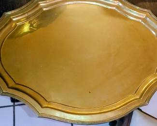 Lovely large solid brass serving tray