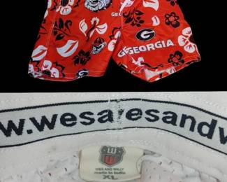 Men's Wes & Willy Red GA Bulldogs Swim Trunks