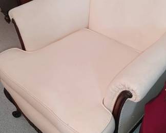 Pretty armchair located in the girls room go to the hallway and it's the room on the left