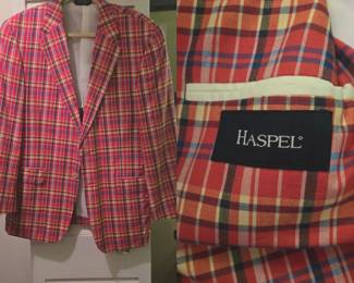 HASPEL Red Plaid Check Cotton Sport Coat
