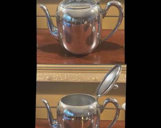 Mid-century modern stainless steel teapot
