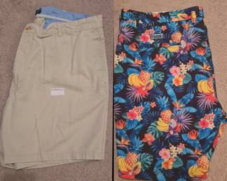 HRESKI Tropical Vacation Jungle Fruit Novelty Print Golf Shorts 