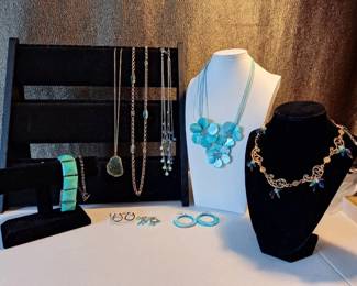 TurquoiseTone Fashion Jewelry Collection with Statement Necklaces, Earrings  Bracelets