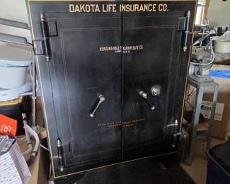 001 Antique Dakota Life Insurance Co. DoubleDoor Safe with Interior Compartments