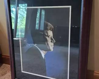 Original JFK Chalk Portrait Framed Artwork