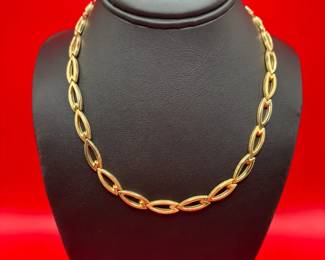 14KT Yellow Gold Marquise Link 17 Necklace