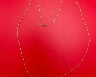 14K Yellow Gold 18 Dainty Box Chain No Clasp