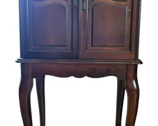Vintage 2Door Wooden Accent Chest on Cabriole Legs