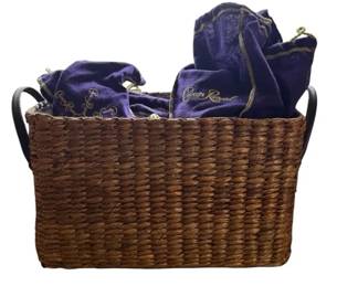 Basket of Crown Royal Bags