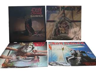 Vintage 1980s Heavy Metal Vinyls  Iron Maiden, Ozzy Osbourne, Quiet Riot