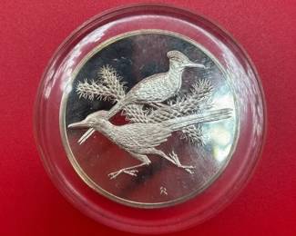 Lot 2 Of 10  RARE 1971 2ozt Sterling Silver Franklin Mint Roberts Birds Collection
