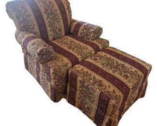 Vintage King Hickory Armchair  Matching Ottoman Set