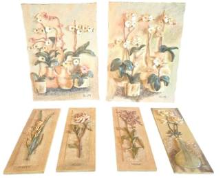 Vintage Cheri Blum 3D Floral Wall Plaque Collection