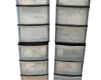 Lot of 4 Modular 3Drawer Plastic Storage Units