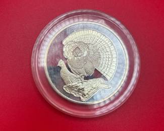 Lot 4 Of 10  RARE 1971 2ozt Sterling Silver Franklin Mint Roberts Birds Collection