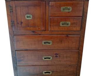 Vintage Rustic Wooden Young Hinkle Americana Chest