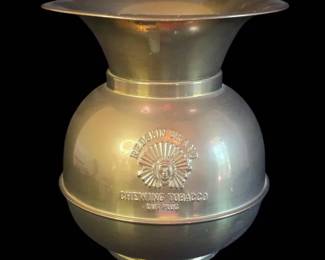 Vintage Redskin Brand Chewing Tobacco Brass Spittoon