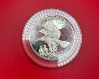 Lot 9 Of 10  RARE 1971 2ozt Sterling Silver Franklin Mint Roberts Birds Collection