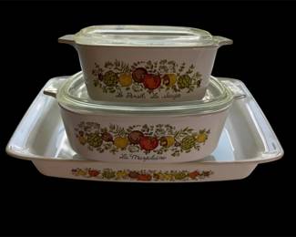 3 Vtg Corning Ware Spice Of Life Casserole Dishes