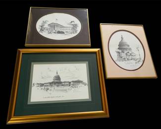 3 Lithographs By Don Cannavaro