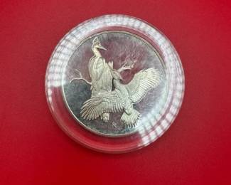 Lot 8 Of 10  RARE 1971 2ozt Sterling Silver Franklin Mint Roberts Birds Collection