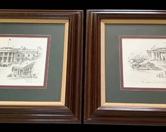 2 Large Framed Lithographs By Don Cannavaro