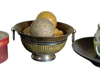 Brass Bowl With Decor Bundle