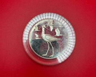 Lot 7 Of 10  RARE 1971 2ozt Sterling Silver Franklin Mint Roberts Birds Collection