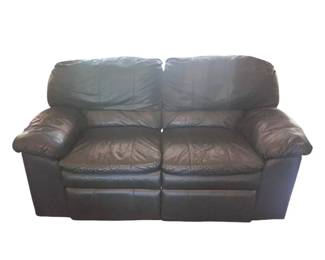 Berkline Dark Green Leather DualReclining Loveseat
