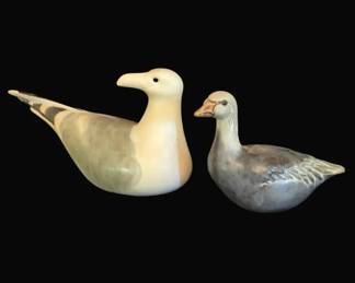 Vintage Andersen Design Studio Maine Pottery Bird Figurine Pair  Seagull  Snow Goose