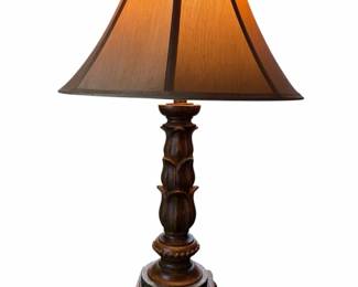 Vtg. 1970s Candlestick Lamp With A Leaf Design