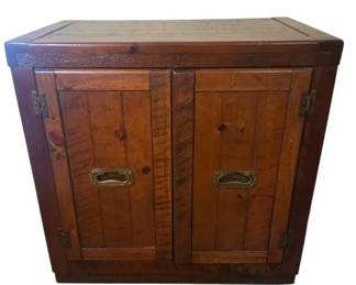 Vintage Young Hinkle Rustic Americana Knotty Pine 2Door Cabinet Chest