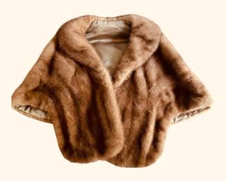 Vintage Fur Stole With Pockets