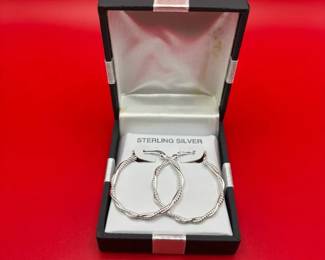 Brand New Sterling Silver Hoop Earrings