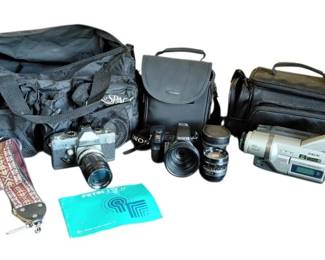 Vintage 35mm And Video Camera Bundle