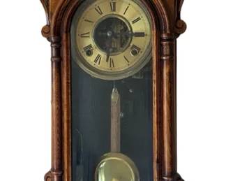 Vintage Ornate Wooden Vienna RegulatorStyle Pendulum Wall Clock