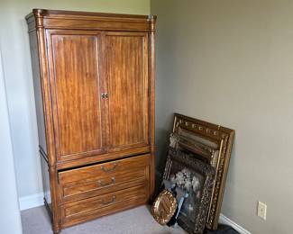 Framed prints, pictures, wall decor, armoire, entertainment center