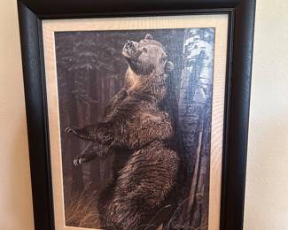 Framed dancing bear art