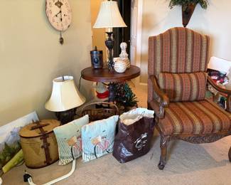 Accent chair, seasonal decor, side table