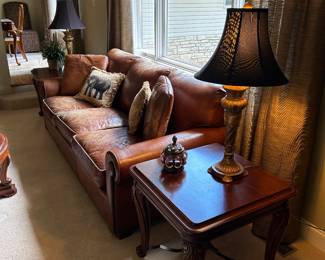 Rustic leather couch