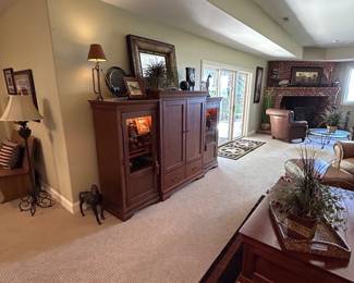 Curio, entertainment center, decor