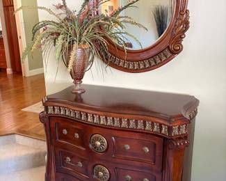 Chest of drawers, accent mirror