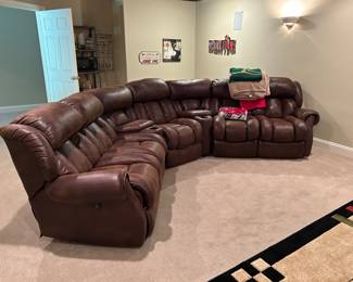 Leather reclining sectional